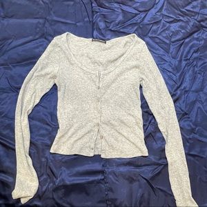 Brandy Melville grey button up long sleeve